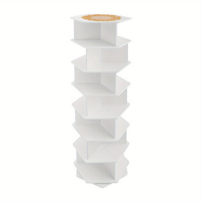 7-laags Draaibaar Schoenenrek – Schoenenkast – Schoenentoren – Schoenhouder – Schoenopberger – 360° Rotatie – Duurzaam PVC Wit