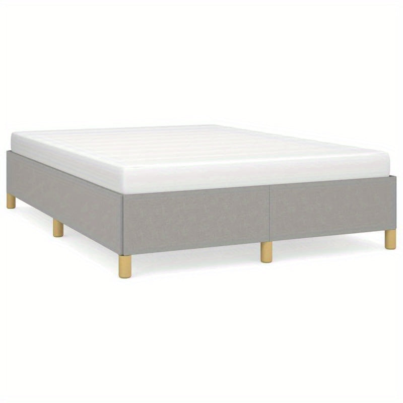 Contemporary Wooden Bed Frame with Grigio Chiaro 140x200cm Tissue - Removable Mattress, All-Season Comfort, Easy Assembly, No Power Needed, Modern Minimalist Design for Small Spaces, Bed Frame for Bedroom, Spacesaving Furnitu