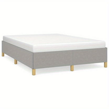 Contemporary Wooden Bed Frame with Grigio Chiaro 140x200cm Tissue - Removable Mattress, All-Season Comfort, Easy Assembly, No Power Needed, Modern Minimalist Design for Small Spaces, Bed Frame for Bedroom, Spacesaving Furnitu