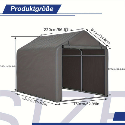 Fietsenstalling – Bike Shelter – Fietsenhok – Fietsenberging – Buitenberging – Ruime Afmetingen 160x220x165 cm – Waterdicht PE Materiaal & Stevig Stalen Frame