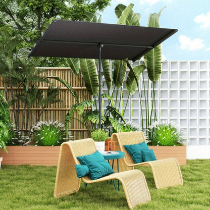 Parasol – Terrasparasol – Balkonparasol – Tuinparasol – Zonnescherm – Extra Groot 150x205 cm – 180° Draaibaar Dak – Verstelbare Hoogte