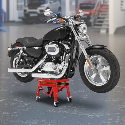 Hydraulische Motorlift – Motorfiets Lifter – Motor Platform Lift – Motor Lift Stand – Motorfiets Elevator – 158 KG Draagvermogen – Verstelbare Hoogte 30-80 cm – Rood