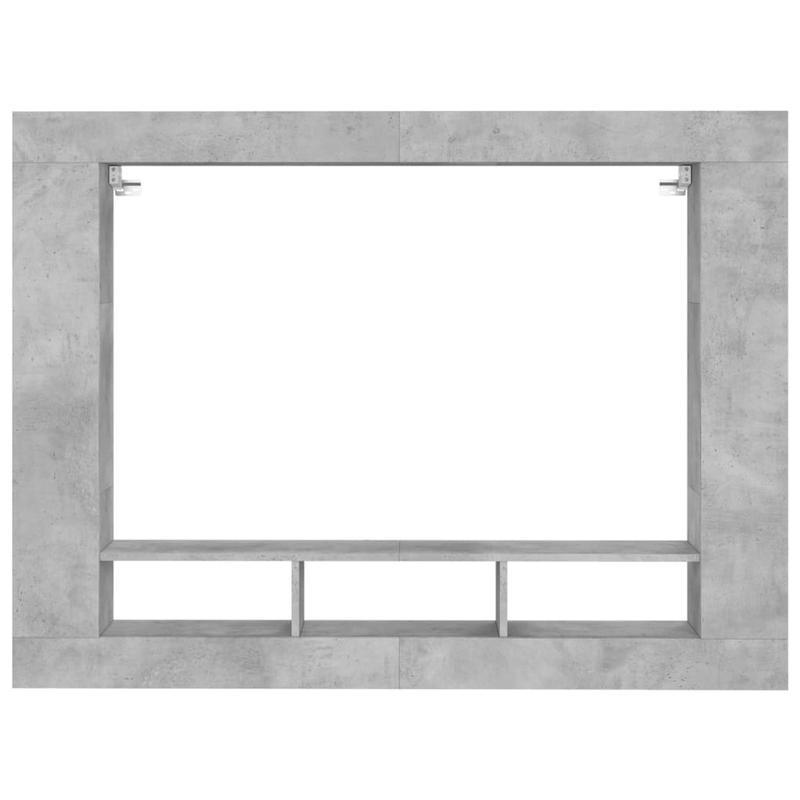 TV-Meubel – TV-Kast – TV-Meubelset – TV-Standaard – Lowboard – Betonlook Grijs – Stalen Frame – Houten Constructie – Geschikt Tot 60 Inch – Compact & Duurzaam