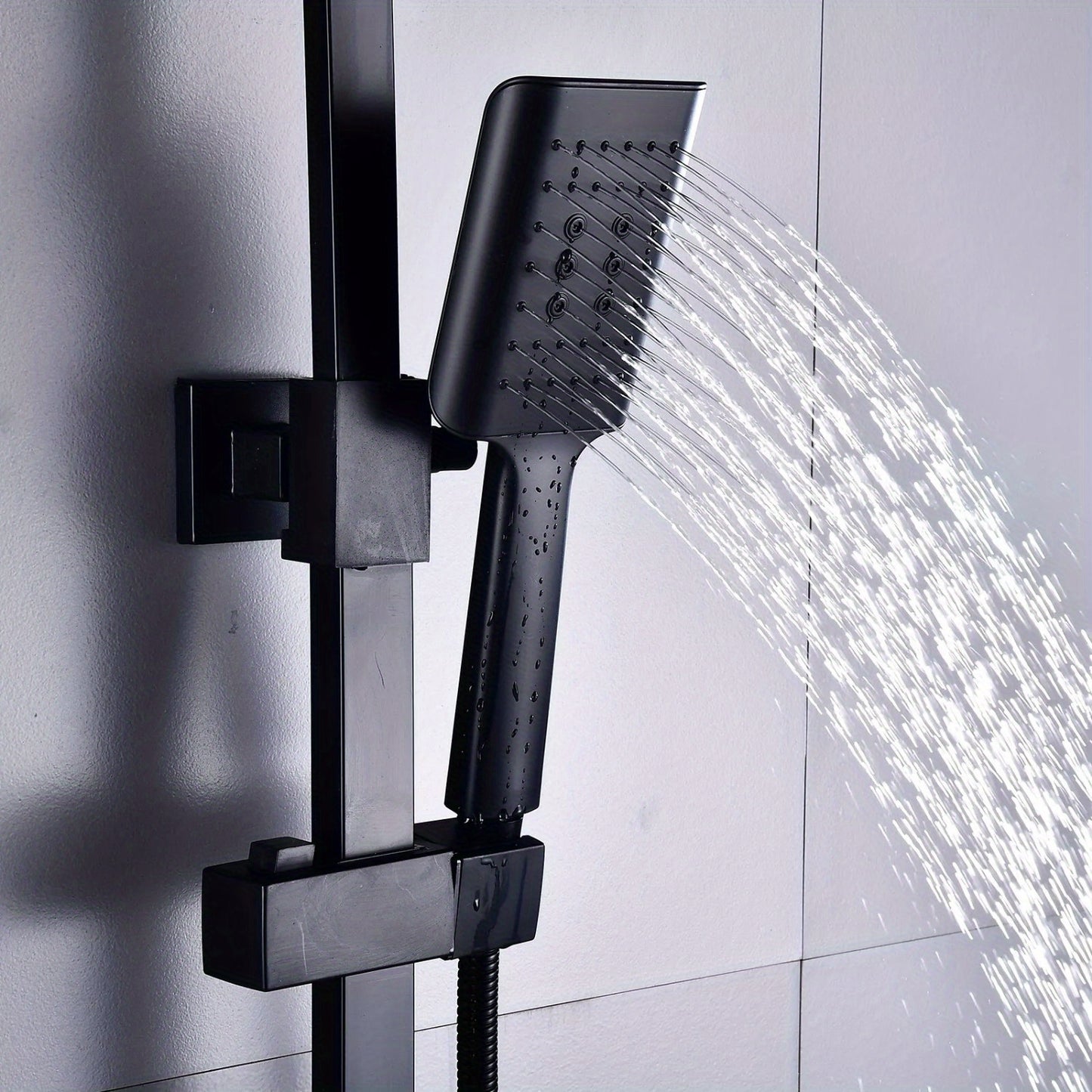 Douchesysteem Thermostaat – Douche Set – Regendouche – Handdouche – Douchekop – Zwart – Verstelbare Stang 90-110 cm – Duurzaam Chroom Messing