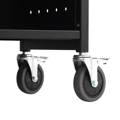 Boekenwagen – Boektrolley – Boekenkar – Documentwagen – Transportwagen – Carbon Stalen Constructie – 150 kg Draagvermogen – 360° Zwenkwielen Met Rem