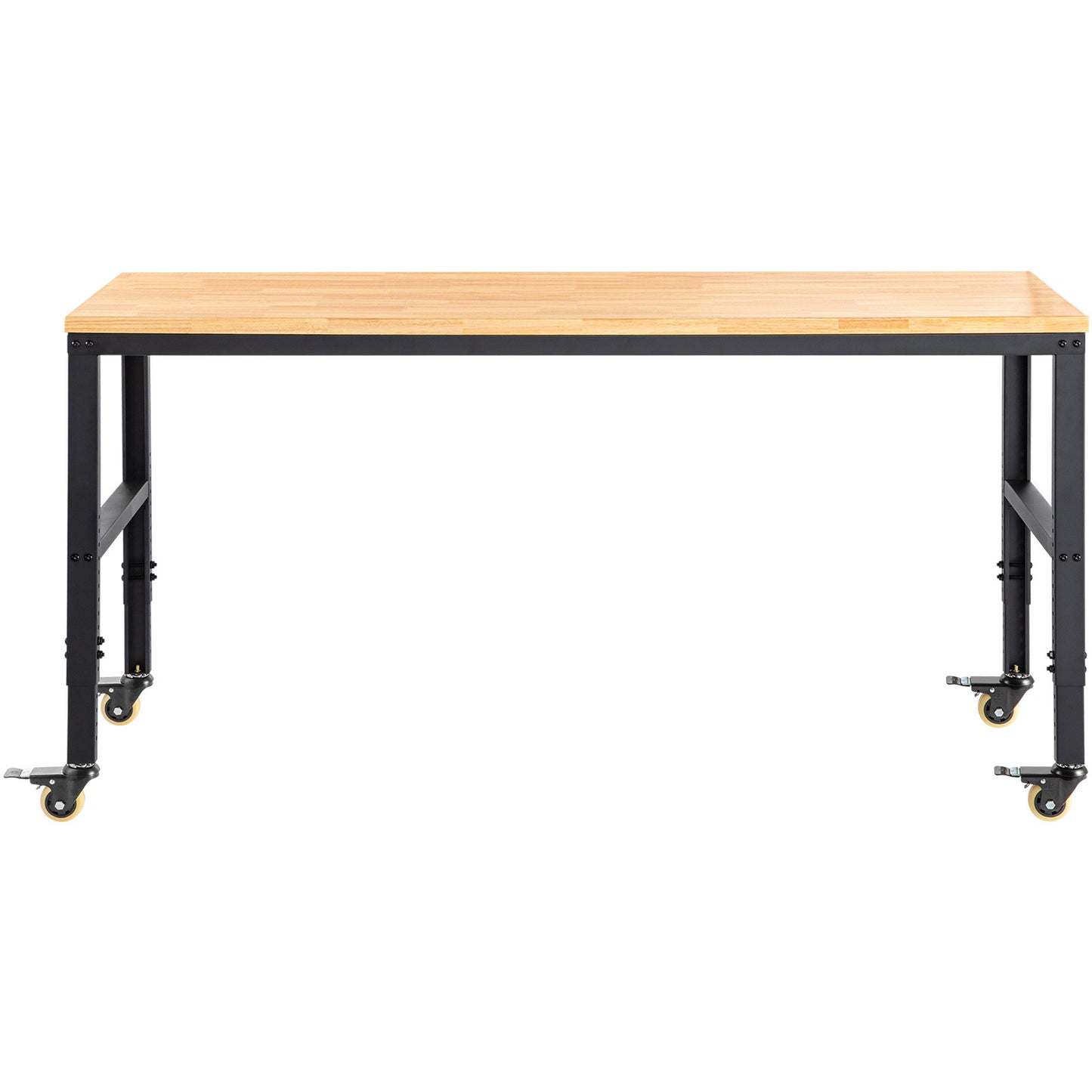 Werkbank – Werktafel – Werkbankje – Klusbank – Verstelbare Werkbank – 122 x 61 cm Massief Houten Blad – Ingebouwde Stopcontacten en USB-A Poorten