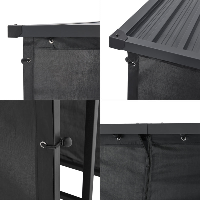 Houtopslag Buiten – Houtrek Buiten – Brandhoutopslag – Houtberging – Open Haard Houtdrager – Waterdichte Cover – Gegalvaniseerd Stalen Frame – 185x180x70 cm