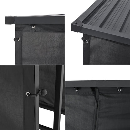 Houtopslag Buiten – Houtrek Buiten – Brandhoutopslag – Houtberging – Open Haard Houtdrager – Waterdichte Cover – Gegalvaniseerd Stalen Frame – 185x180x70 cm