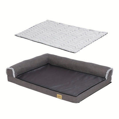 Hondenmand – Hondensofa – Hondenkussen – Hondenbed – L-vormige Hondenmand 2XL – Grote Honden – Wasbare Pluche Hoes – Comfortabel Poliurethaan Schuim