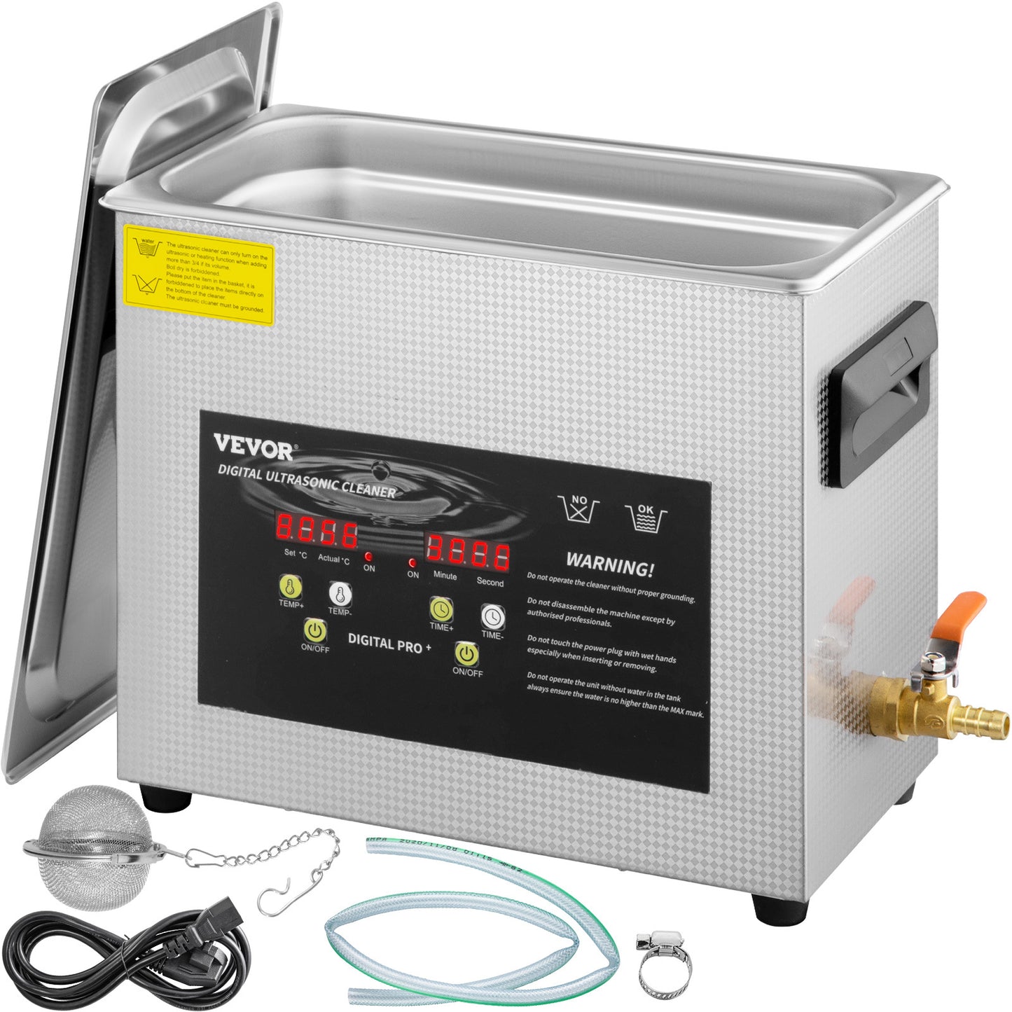 Ultrasone Reiniger – Ultrasoon Reinigingsapparaat – Sieradenreiniger – Brillenreiniger – Horlogereiniger – 6 Liter Capaciteit – Instelbare Verwarming en Timer