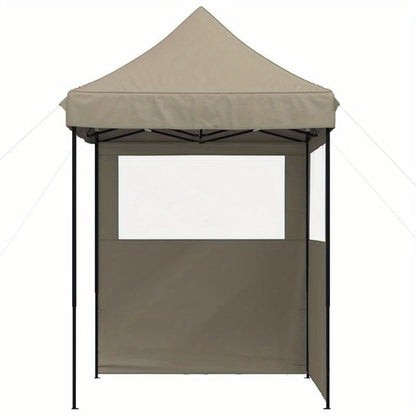 Large Pop-Up Party Tent with 2 Side Panels - Beige Canopy with Zippered Doors, Spacious Instant Shelter for Weddings, Birthdays, BBQs, & Beach Events - Lightweight & Portable with Sturdy Frame, Easy Setup, Ideal for Backyard,
