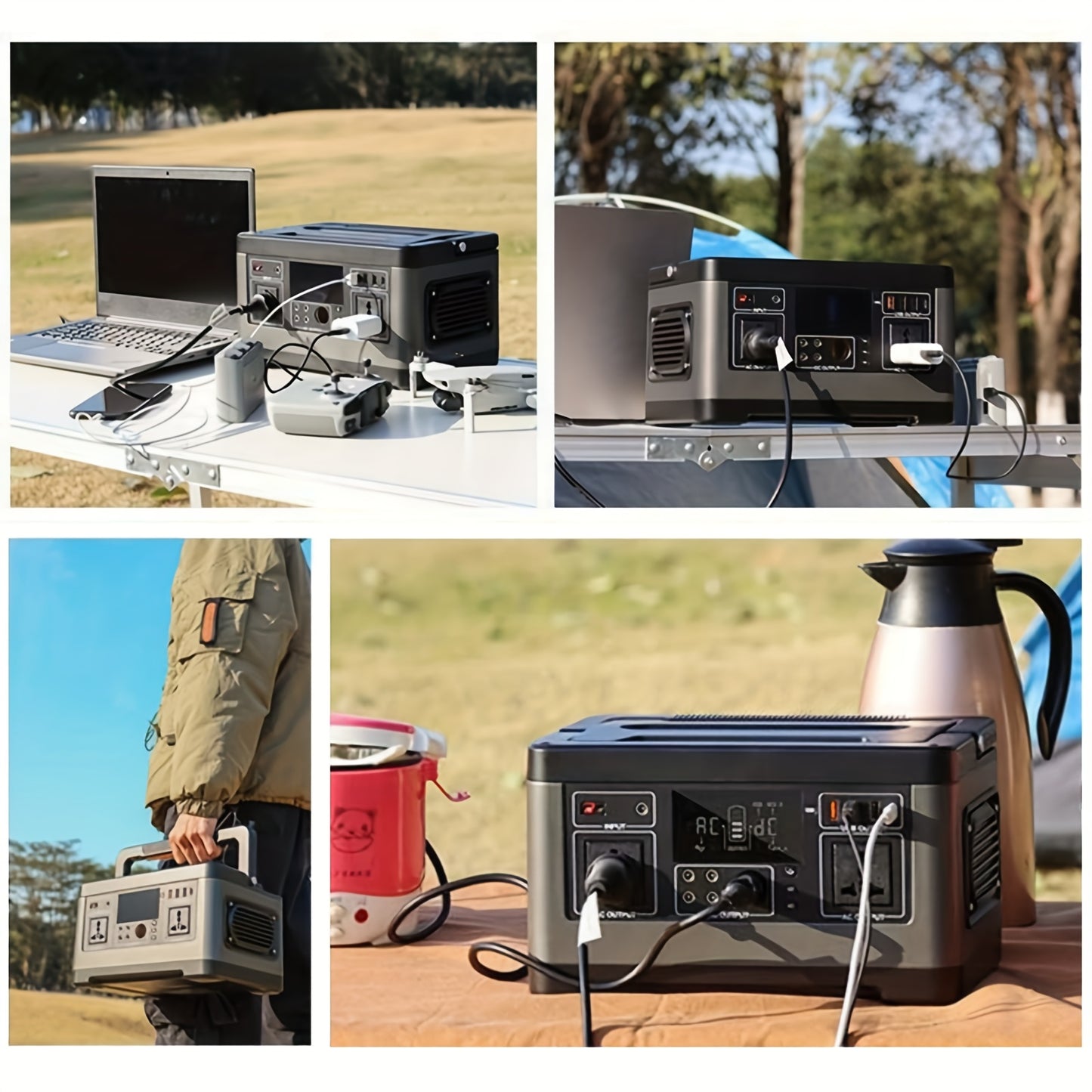 Flashfish Portable Power Station 500watts, 520Wh Emergency Backup Portable Power Station 500W (1000W Peak Power), Lithium Battery Power Bank Power Bank With Pure Sine Wave AC Output For Camping Adventures And Emergencies Powe