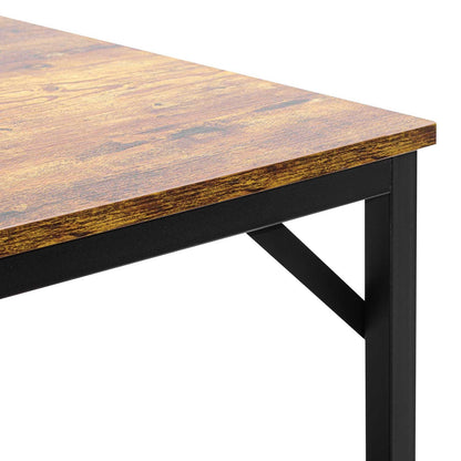 Industriële Bartafelset – Barset – Bartafel Met Krukken – Ontbijthoek – Hoge Tafel – Compact Ontwerp – MDF Blad Met Metaal Frame – 4 Zits Bruin Eikenhoutlook