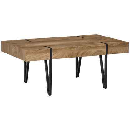 Salontafel – Koffietafel – Bijzettafel – Woonkamertafel – Industrieel Tafeltje – Zwart-Bruin – 105x60x42 cm – Robuust Industrieel Design
