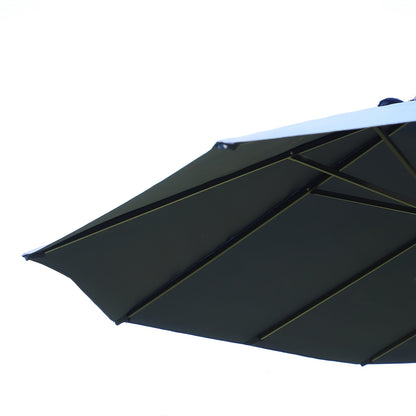 Parasol – Zonnescherm – Tuinparasol – Strandparasol – Terrasparasol – Grote Dubbelwandige Parasol Blauw – UV-Bescherming – Handkurk Bediening