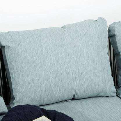 4-delige Hoek Loungeset – Tuinbank – Loungesofa – Buitenbank – Buitenmeubel – Weerbestendig Aluminium Frame – Comfortabele Afneembare Kussens – Grijs