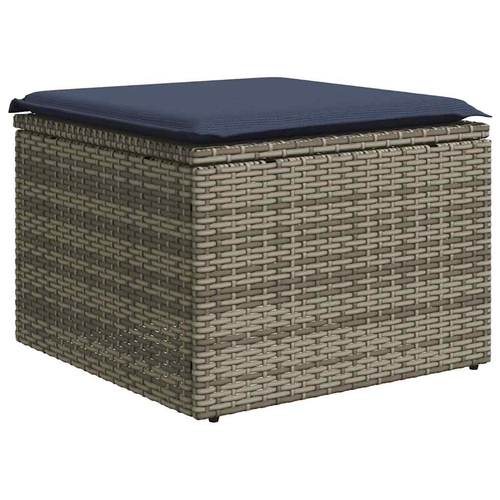Buitenbank – Tuinbank – Zitbank – Tuinmeubel – Loungebank – Weerbestendig Polyrattan – Inclusief Tafel Met Acaciahouten Blad - Grijs