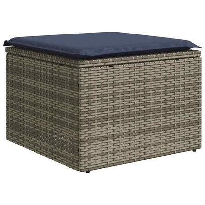 Buitenbank – Tuinbank – Zitbank – Tuinmeubel – Loungebank – Weerbestendig Polyrattan – Inclusief Tafel Met Acaciahouten Blad - Grijs