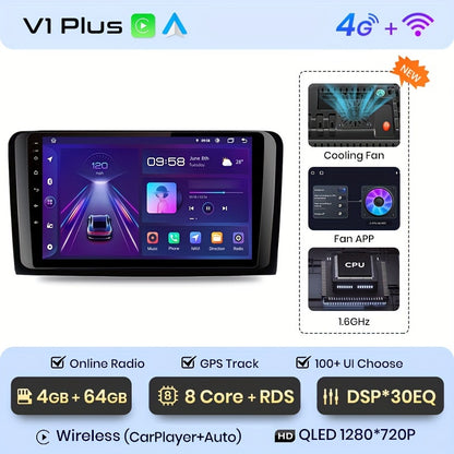 Carplay Speler – Android Auto Speler – Multimedia Autoradio – 2Din Auto Radio – Draadloos CarPlay – 9 Inch Touchscreen – 4G Wi-Fi GPS Navigatie