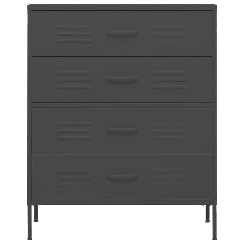 Industriële Opbergkast – Opbergmeubel – Kasten – Opbergbox – Organizer – Antraciet – Modern Minimalistisch Design – Stevige Houten Constructie – Met Lade, Planken en Slot
