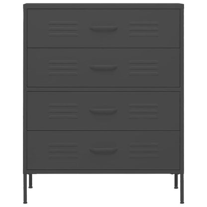 Industriële Opbergkast – Opbergmeubel – Kasten – Opbergbox – Organizer – Antraciet – Modern Minimalistisch Design – Stevige Houten Constructie – Met Lade, Planken en Slot