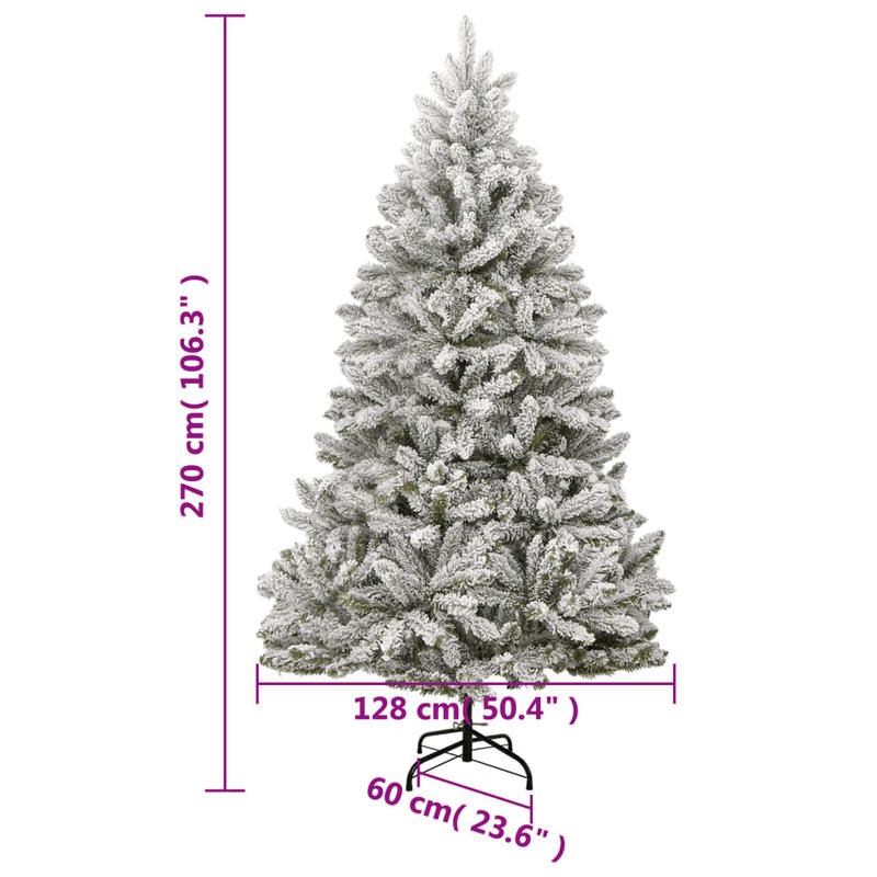 Kunstkerstboom – Kunstboom – Sneeuwkerstboom – Kerstboom – Vouwbare kerstboom – 270 cm Hoog – PE/PVC Metalen Standaard