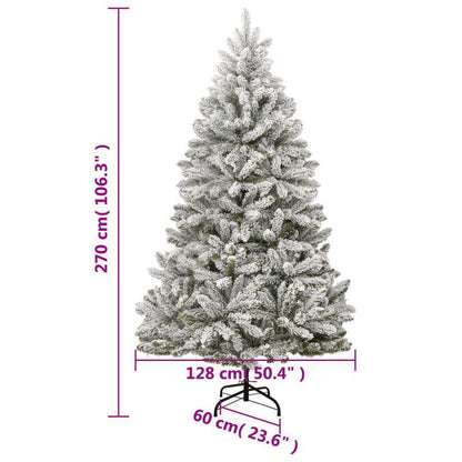 Kunstkerstboom – Kunstboom – Sneeuwkerstboom – Kerstboom – Vouwbare kerstboom – 270 cm Hoog – PE/PVC Metalen Standaard