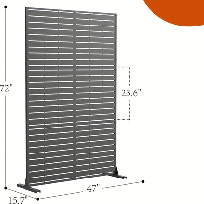 Metalen Buitenafscheiding – Afsluiting – Tuinscherm – Privacy Scherm – Balkonscherm – Zwart Bladpatroon – Roestbestendig Gegalvaniseerd Staal – Makkelijk Te Plaatsen 182x119 cm