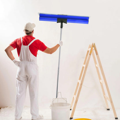 Gipsplaat Gereedschapset – Stucspatel Set – Plamuurmes – Schuurspatel – Muur Reparatie Gereedschap – Blauw – Telescopische Steel 86-270 cm – 5 Breedtes Met Opbergkoffer