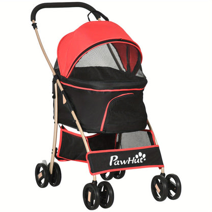 Hondenmand – Hondenwagen – Draagtas – Hondenkussen – Dierenmand – 2-in-1 Opvouwbaar – Oxford Stof Met Veiligheidsharnassen