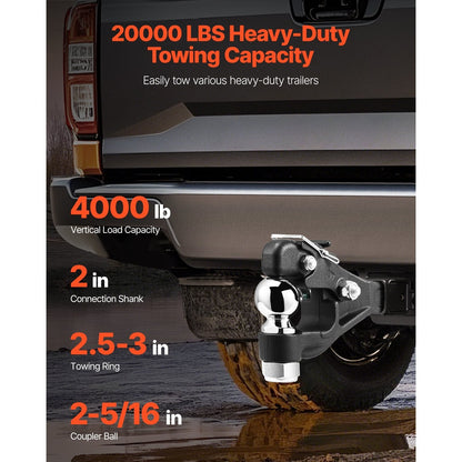 Pintle Hitch – Aanhangerkoppeling – Trekhaak – Koppeling – Haak – Hoogwaardig Staal – Maximaal Trekvermogen 9070 kg
