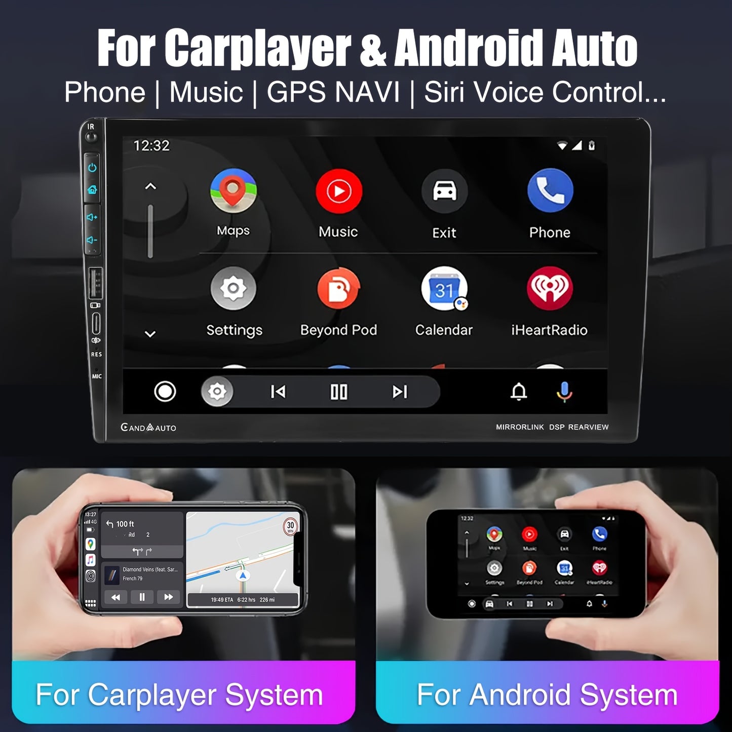 9 Inch Autoradio – Multimedia Speler – Android Autoradio – 2 DIN Radio – Auto Stereo – Met AHD Achteruitrijcamera & Externe Microfoon – IPS HD Touchscreen – Draadloze CarPlay & Android Auto