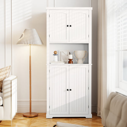 Keukenkast – Keukenmeubel – Opbergkast – Voorraadkast – Hoge Kast – 7 Planken – Mat Zwart MDF Met Werkblad