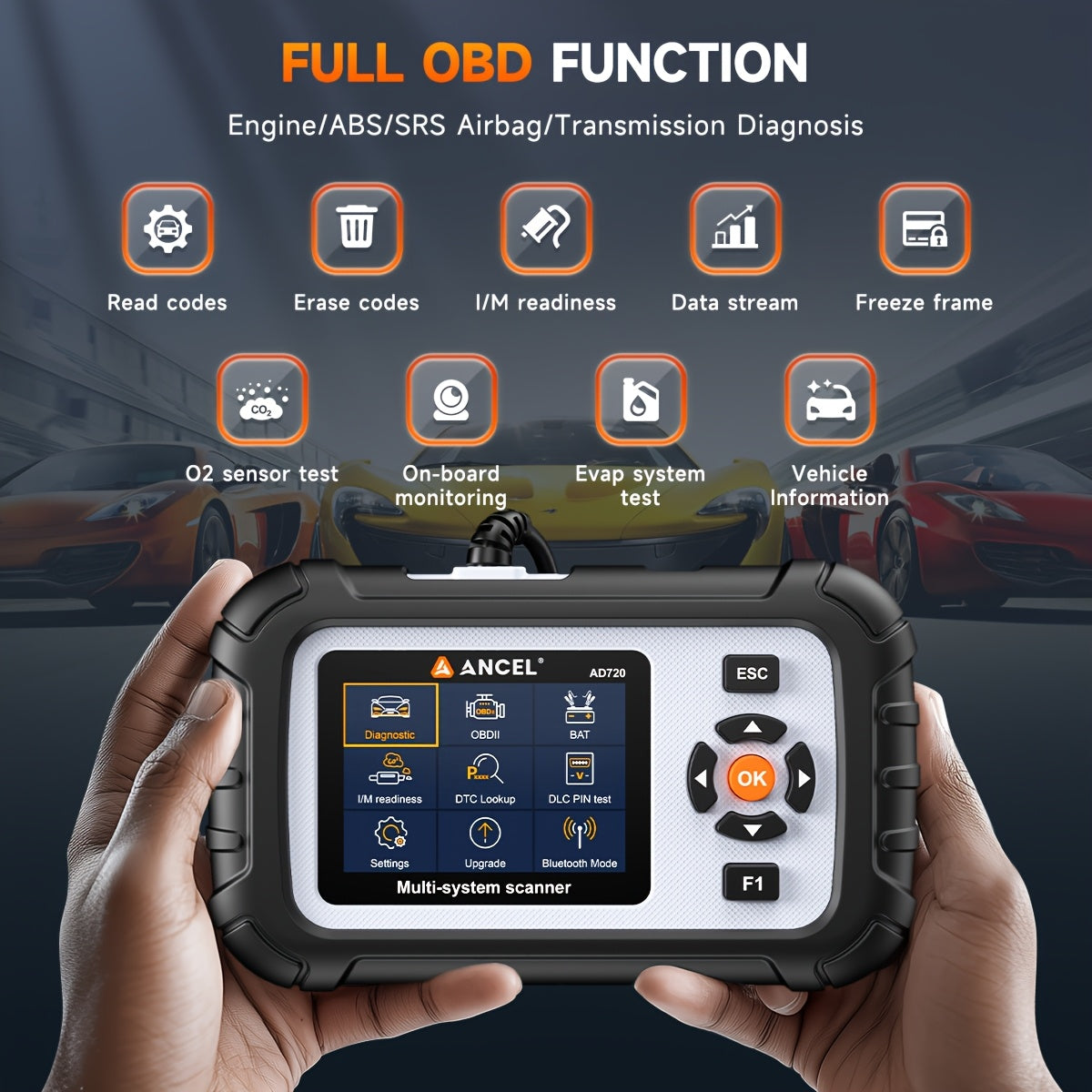 OBD2 Autodiagnose Tool – Auto Scanner – Motor Diagnosetester – Foutcode Uitlezer – Diagnosesysteem – Touchscreen Android – Gratis Levenslange Updates