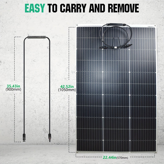 Zonnepaneel – Solar Panel – Zonnesysteem – Zonne-energiepaneel – Monokristallijn Paneel – 2x 125W 18V – Flexibel & Weerbestendig – Eenvoudige Installatie