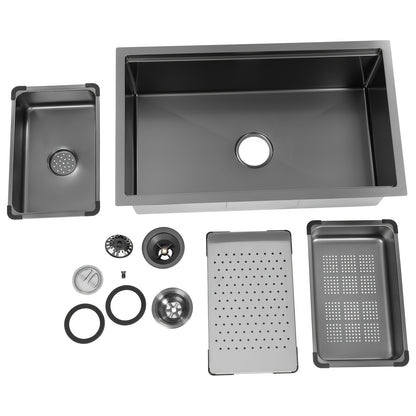 Keukenwerkblad Spoelbak – RVS Spoelbak – Enkele Spoelbak – Onderbouw Spoelbak – Werkstation Spoelbak – Silvery Kleur – Duurzaam Roestvrij Staal – Modern Rechthoekig Design