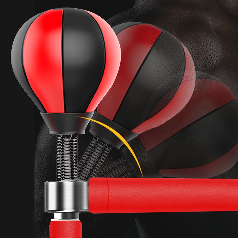 Boksbal – Bokszak – Trainingshulpmiddel – Reactietrainer – Bokstrainer – Verstelbare Hoogte – 360° Roterende Swing Arm – Rood