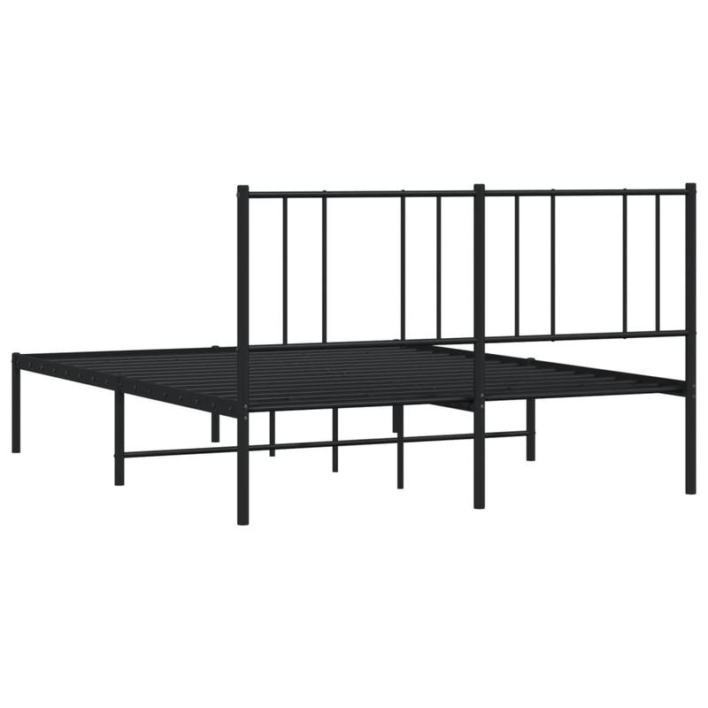 Bedframe – Bedframe Met Hoofdbord – Bed Stel – Bedframe Metaal – Bed Frame Zwart – Poedergecoat Staal – Maat 140x190 Cm