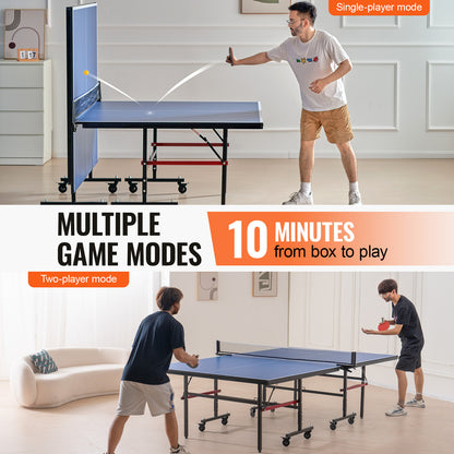 Tafeltennistafel – Pingpongtafel – Tafeltennisbord – Inklapbare Pingpongtafel – Tafeltennisset – Toernooiformaat 274x152,5x76 cm – 18mm MDF Met UV-Coating