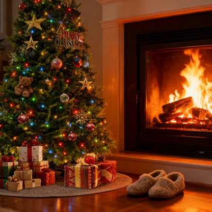 Kunstkerstboom – Kunstmatige Kerstboom – LED Kerstboom – Nepspar – Kerstboom 210 cm – Dimbare LED Verlichting – Stevige Metalen Standaard