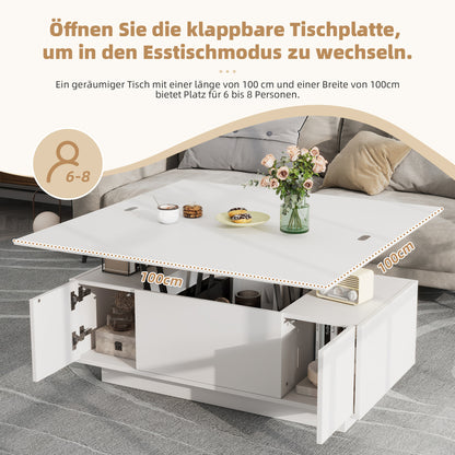 Salontafel – Koffietafel – Bijzettafel – Woonkamertafel – Tafel – Verstelbare Hoogte – Verborgen Opbergruimte – Metaal Frame – Max 50 kg Draagvermogen