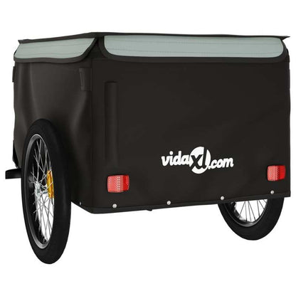 Grey-Black Iron Trailer 45 Kg for Bikes: Reinforced Iron Frame, Guaranteed Stability. Classic Shades Combining Style And Practicality, Quick Attachment for Instant Mounting. Foldable for Easy Storage, Transports Camping Equip