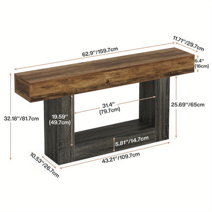 Sidetable – Consoletafel – Haltafel – Wandtafel – Dressoir – Landelijk Design – 160 cm Breed – MDF & Hout