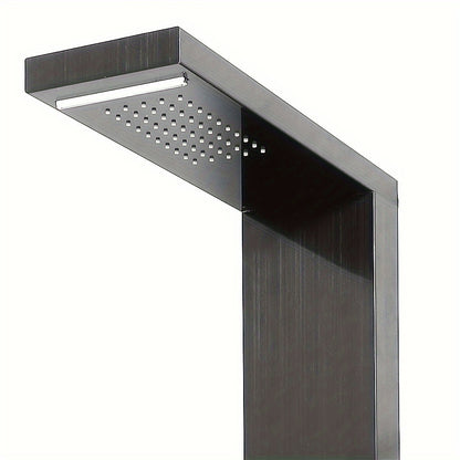 Douchepaneel – Douchekolom – Regendouche – Handdouche – Douchezuil – Zwart RVS – 4 Functies – Compact 130 cm Hoog