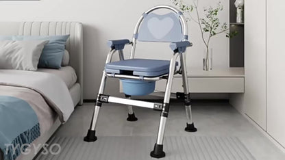 Toiletemmerstoel – Toiletstoel – Postoel – Commode Stoel – Douchestoel – In Hoogte Verstelbaar – Comfortabele Gewatteerde Zitting – Draagvermogen 200 kg