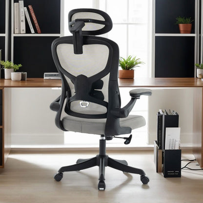 Ergonomic Office Chair, Desk Chair with Adjustable Headrest, Armrests, Lumbar Support, Swivel Chair, Rocker Function, Mesh Executive Chair, Back-Friendly, Office Chair 150 kg