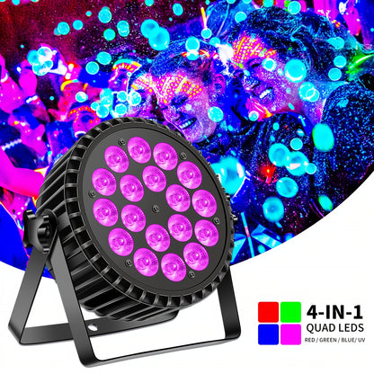 LED Par Lamp – Podiumverlichting – Feestverlichting – Disco Licht – Stage Light – RGBWA + UV 6-in-1 LED’s – Aluminium Behuizing Met DMX 7/10-Kanaals En Strobe Effect