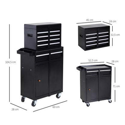 Heavy-Duty Industrial Rolling Tool Cabinet with 5-Drawer Storage, Lockable Mechanic'S Toolbox - Heavy-Duty Alloy Steel Construction, 360° Swivel Casters, Large Top Work Surface - Garage, Workshop, Jobsite Organizer - Ideal G