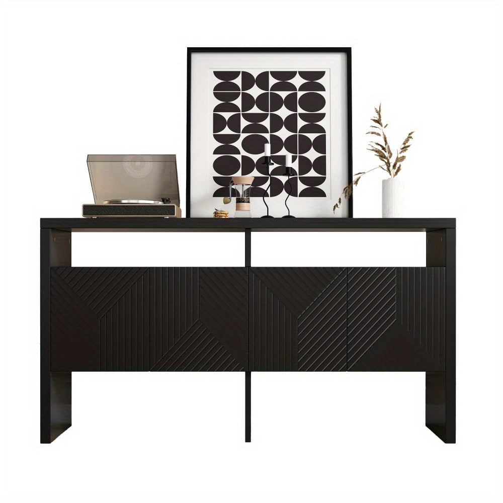 Dressoir – Ladekast – Buffetkast – Opbergkast – Kast – Modern – Hardhouten Frame – 140x75x35 cm