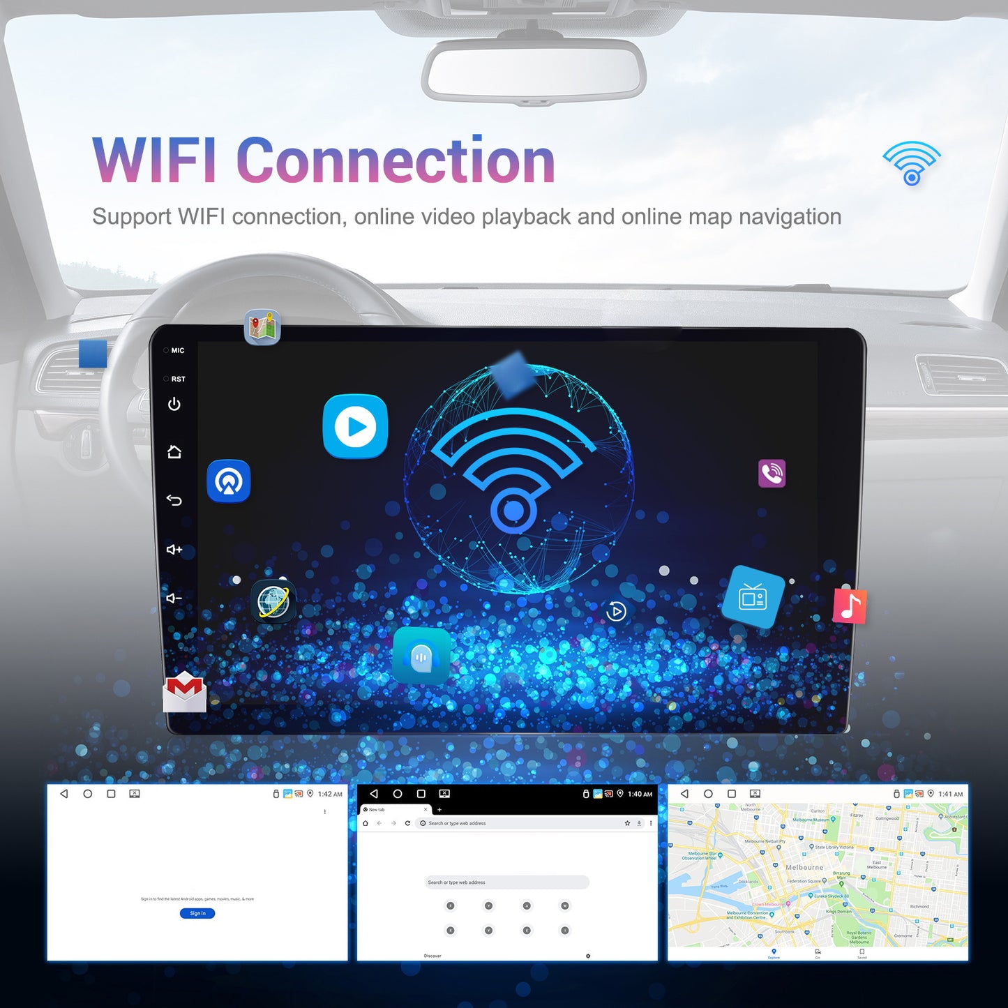 2DIN Android Autostereo – Double Din Radio – Multimedia Systeem – Autoradio Met Navigatie – Touchscreen Radio – 9 Inch HD Scherm – Draadloos CarPlay & Android Auto – AHD Achteruitrijcamera & DSP Geluid